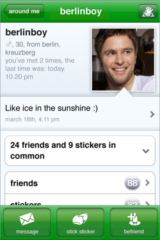 A screenshot of a social media profile, showing a male person named berlinboy.